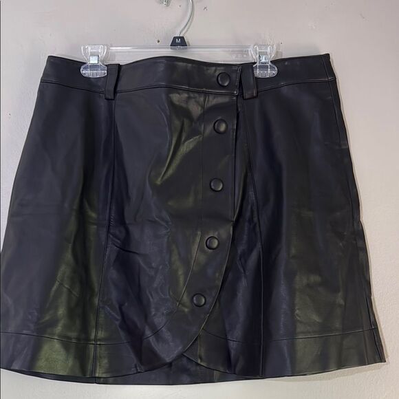 Eloquii Faux Leather Mini Skirt Wrap Style - Picture 3 of 7